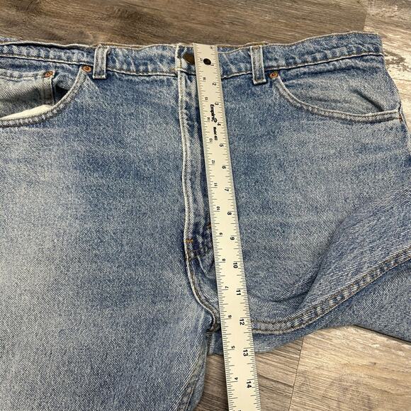 Vintage Levis 505 Red Tab Blue Mens 36x30 Straight Denim Jeans 90s USA MADE - Picture 9 of 12